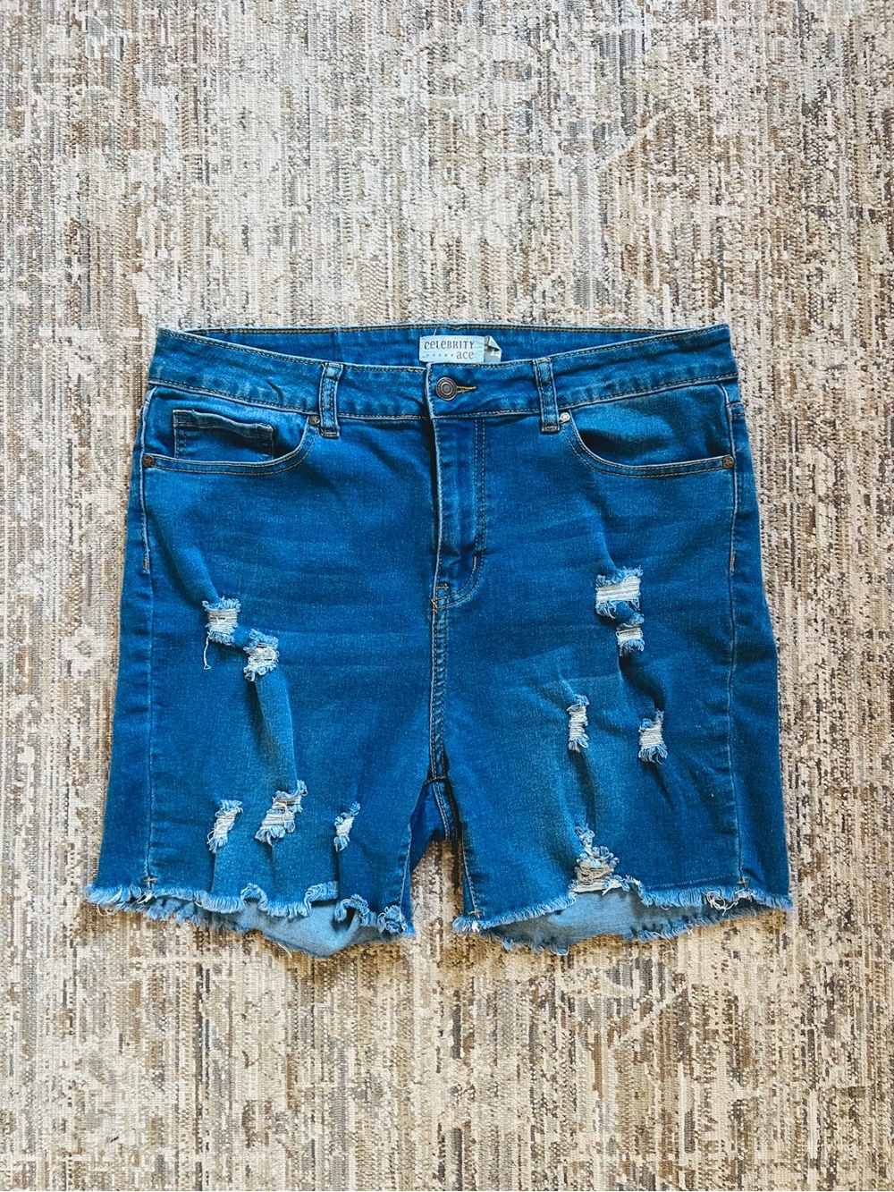Celebrity Pink Ripped Blue Denim Cutoff Shorts